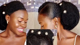 Wow!Simple Bridal Hairstyle On Short Natural Hair/Protective Hairstyle