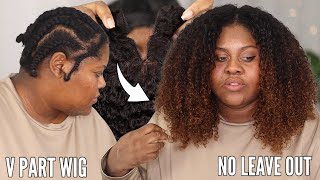 No Leave Out  Throw Your Got2B - V Part Wig Kinky Curly Balayage Ft Unice