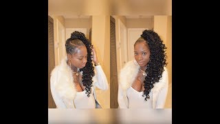 Feed In Braids And Ponytail On Natural Hair!