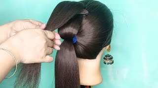 Quick Easy Back Pin Bun Hairstyle For Girls For Long Hair!Easy Juda Hairstyle For Wedding#Hairstyles