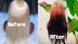 How To Achieve A Reversed Ombre Color In 5 Mins | Headband Wig | Ft Sowigs | Omoni Got Curls