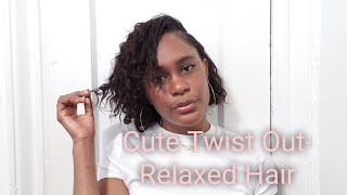 Cute Flat Twist Out- Relaxed Hair