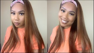 I'M Giving Custom Color!| Honey Blonde Straight Headband Wig| Unice| Sawlife