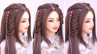 New Easy Open Hairstyle For Wedding L Front Variation L Bridal Hairstyles Kashee'S L Engagement