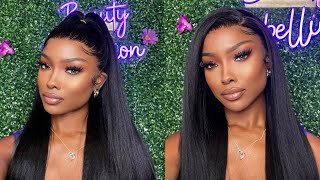 Install & Style This Kinky Straight Frontal Wig With Me Ft Unice Hair | @Beautyrebellion