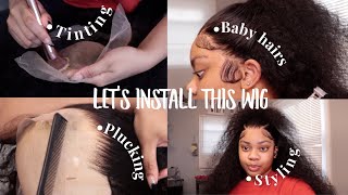 Half Up Half Down Curly Wig Install | Trendy Hairstyle Tutorial