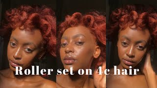 My First Roller Set On Thick 4C Hair (How I Curl My Hair Easy And Quick Tutorial) South African