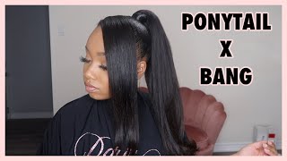 How To: Sleek Ponytail With Bang || Extended Ponytail