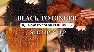 From Black To Ginger - How To Color Natural Hair Clip Ins