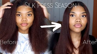 Silk Press Natural Hair At Home | The Best Flat Iron Ever!