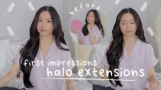 First Impressions Of Luxy Halo Hair Extensions With Short Hair | Never Had Extensions Before...