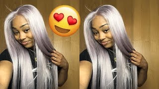 Big Discount For New Arrival Alice 13X6 Lace Front Grey Human Wig | Superbwigs