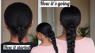 New Method!!!  Most Natural Sleek Braided Ponytail On Type 4 Natural Hair | No Feed In Braid