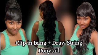 Clip On Bang + Draw String Ponytail