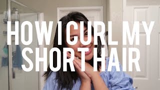 How I Curl Short Hair W A Hair Straightener | Jamie Janine