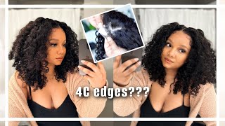 Wait?!  4C Kinky Curly Edges..On A Wig? Heatless Curls Tutorial | Alipearl Hair