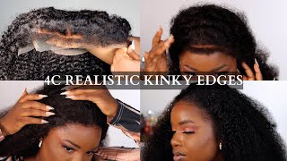 4C Edges On A Wig?? Realistic Afro Kinky Edges Ft. Luvme Hair