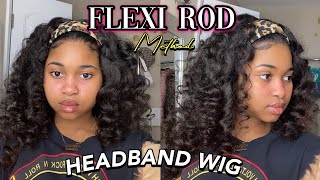 Super Affordable Natural Kinky Headband Wig Using Flexi Rods|Celie Hair