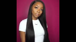 Straight Lace Front Wig Human Hair Wigs 4C Edges Natural Hairline Brazilian Human Hair Wig