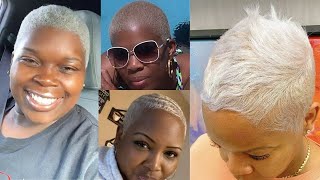 65 Platinum Short Hairstyles For Black Women | Chubby Face, Oval & Square Face Shapes Should Try It