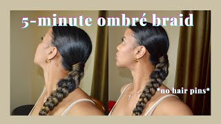 Sleek Ombre Braid Ponytail Using Braiding Hair | Beginner Friendly