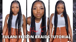 Fulani / Tribal Feed In Braids Tutorial | Knotless Box Braids