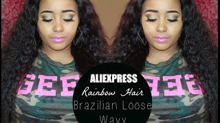 Aliexpress | Rainbow Hair Brazilian Loose Wavy First Look