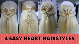 4 Quick & Easy Heart Hairstyles For Valentines Day - Heatless Hairstyles
