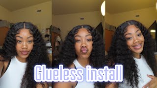 My First Gluesless Wig!! 5 Minute Wig Install W Domiso Hair