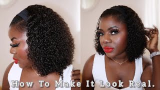 How I Make A Curly Headband Wig Look Like My Real Hair Ft. Shesomoni Collection | Dilias Empire.