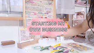  Starting My Own Business  Preparing For Livestream, Business Card, Earrings, Hair Clip