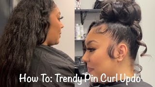 How To: Pin Curl Bun With Bang Natural Hair