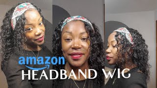 Amazon Affordable Headband Wig Unit |Beluck Water Wave| Convenient Everyday Unit Simple Install