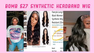 $27 Bomb Synthetic Headband Wig | Amazon