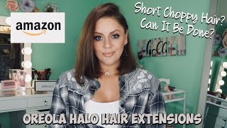 Oreola  ~ Halo Hair Extensions ~ How To Blend Short Choppy Hair With A Halo Extension.