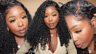 New Curly Edges, Realistic Hairline! Easy Install, No Work Needed! Perfect Bouncy Culrs! Omgherhair