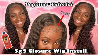 Beginner Friendly! Melted Hd Lace Deep Wave 5X5 Closure Wig Install | Haute Qualite Hair