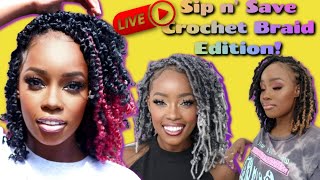 #Live: Sip N' Save Crochet Braid Edition! Discounts, Laughs, & Wine! Come On In! |Mary K. Bella