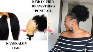 Diy How To Make A Kinky Curly Drawstring Ponytail From Used Kanekalon Braiding Hair