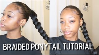Sleek Braided Ponytail Tutorial|Natural Hair