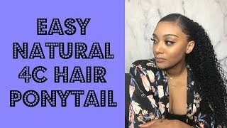 Easy Sleek Natural 4C Hair  Ponytail