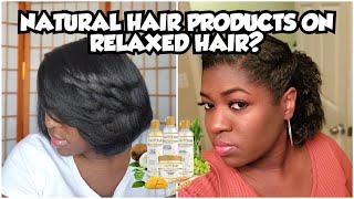 Can Natural Hair Products Be Used On Relaxed Hair?? Ft. Dollar Curl Club Hair Products