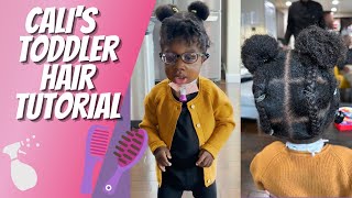 Cali'S Toddler Hair Tutorial | Braid Up Ponytail | 4A - 4B -4C | Natural Hair