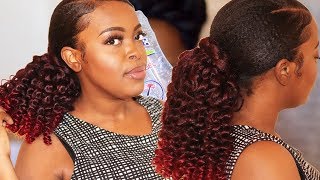 Diy Ponytail Extension For Just $4 With Braiding Hair | Quick Natural Hairstyle For Woc