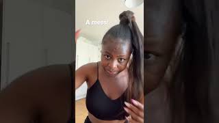 Ponytail Disaster*This Is Why I Don'T Do High Top Ponytail! #Shorts #Naturalhair #Ponytail