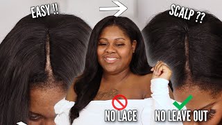 How To Make A V Part Wig Look Natural [Easy] No Lace  No Glue Ft Shine Hair Wig