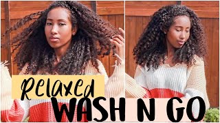 Relaxed Wash And Go | Relaxed Curly Hair Routine