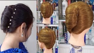 How To French Roll Updo Hairstyle: France Twist Airlines Hairstyle! Updo Hairstyles For Medium Hair