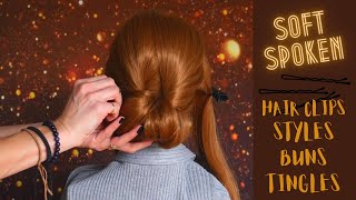 Asmr Hair Play, Clips, Pins And Buns Soft Spoken With Real Rain Sounds