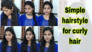 5Mins Easy Hairstyle For Curly & Frizzy Hair Suits For All Kurti/Sarees|Tamil